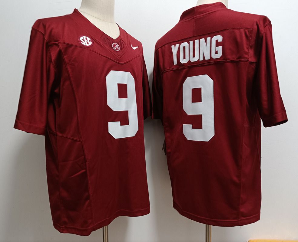 Men Alabama Crimson Tide #9 Young Red Nike 2025 NCAA Jersey->ncaa teams->NCAA Jersey